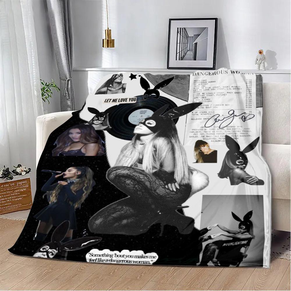 Printed Blanket Picnic Blankets Singer A-Ariana Grande Warm Blanket Soft and Comfortable Blanket Home Travel Birthday Gift