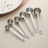 Stainless Steel Coffee Measuring Scoop Long Handle Heat Resistant Spoon Multipurpose Tool for Baking Cafe Home Kitchen
