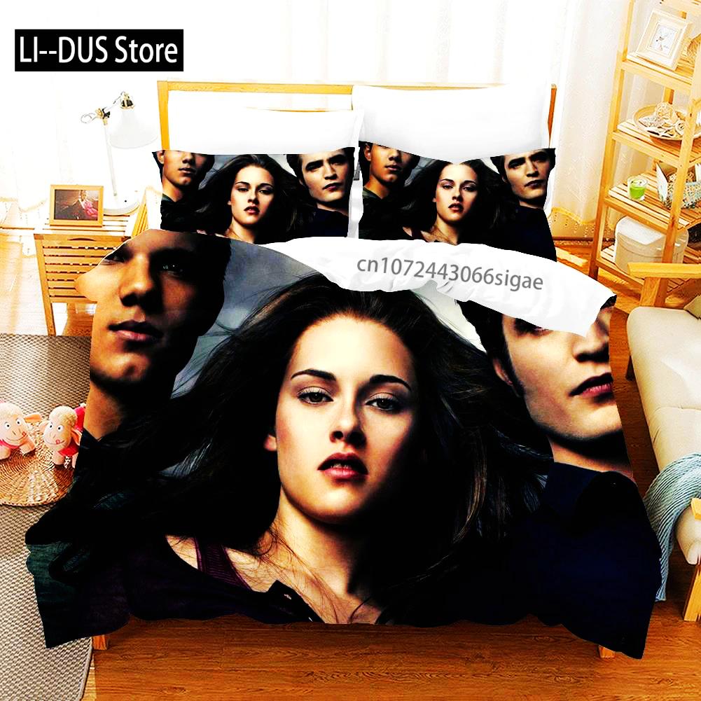 Twilight Series Duvet Cover Set And Pillowcases Vampire Hot Movies Single King Full Fashion 3D Bedding Set For Adults Bed Linen