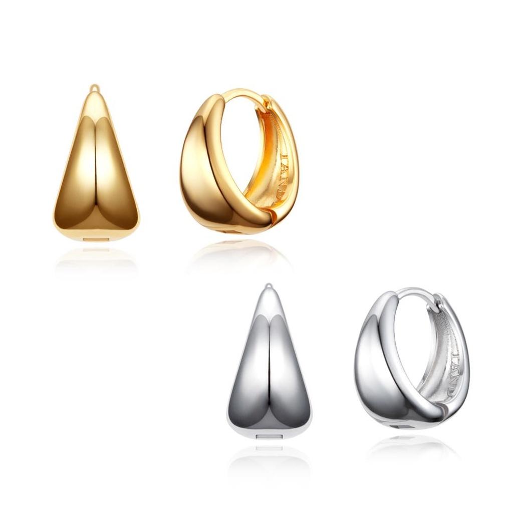 [TANDY] TANDY Silver 925 Bold Water Drop One-Touch Earrings TDE306 Gold