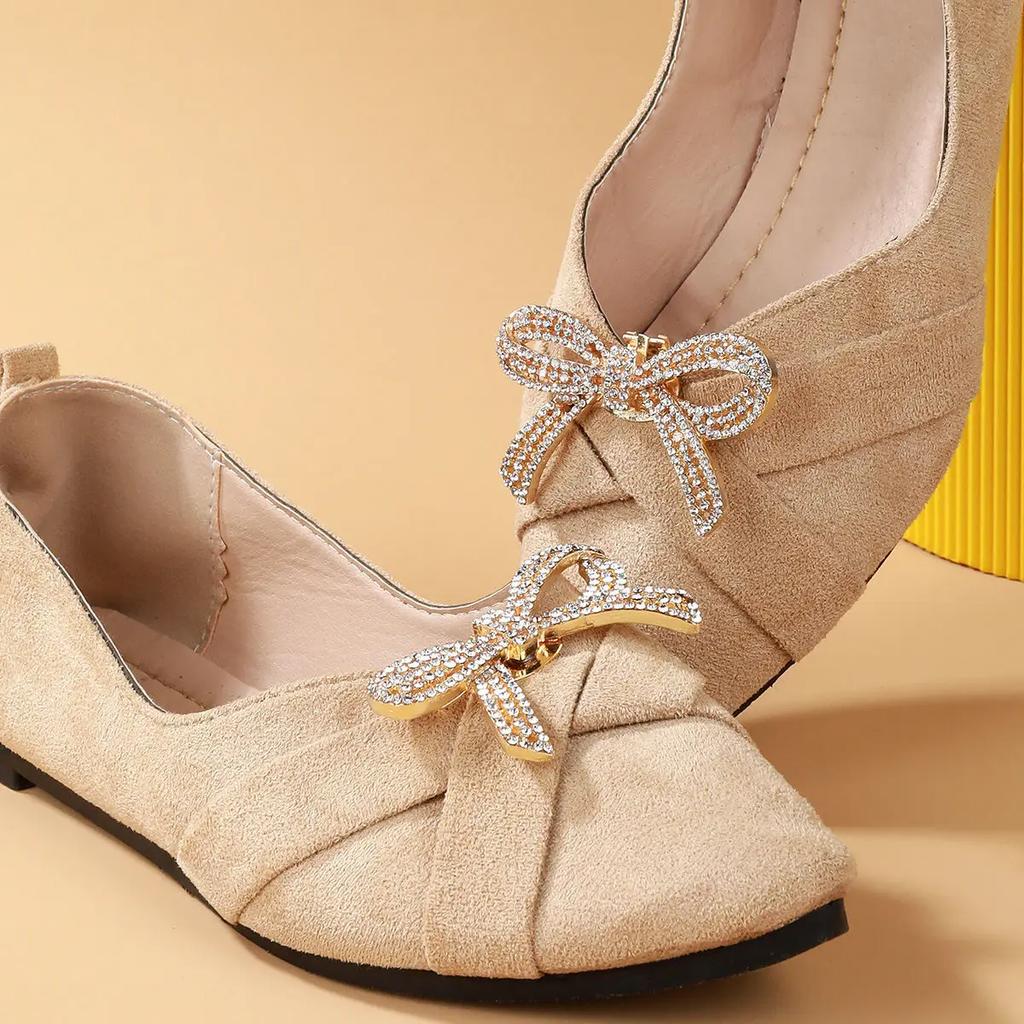 2Pcs High Heels Metal Decoration Buckle Removable Luxury Rhinestone Butterfly Shoe Buckle Vamp Decoration Toe Accessory