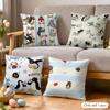 PPingu Cartoon Cute Cushion Cover Silky Short Plush Invisible Zipper Dustproof Sofa Pillow Case for Home Decor