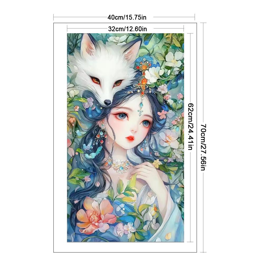 Tam Nakış Eko-pamuk İplik 11CT Baskılı Kız Çapraz Dikiş Seti Sanatı