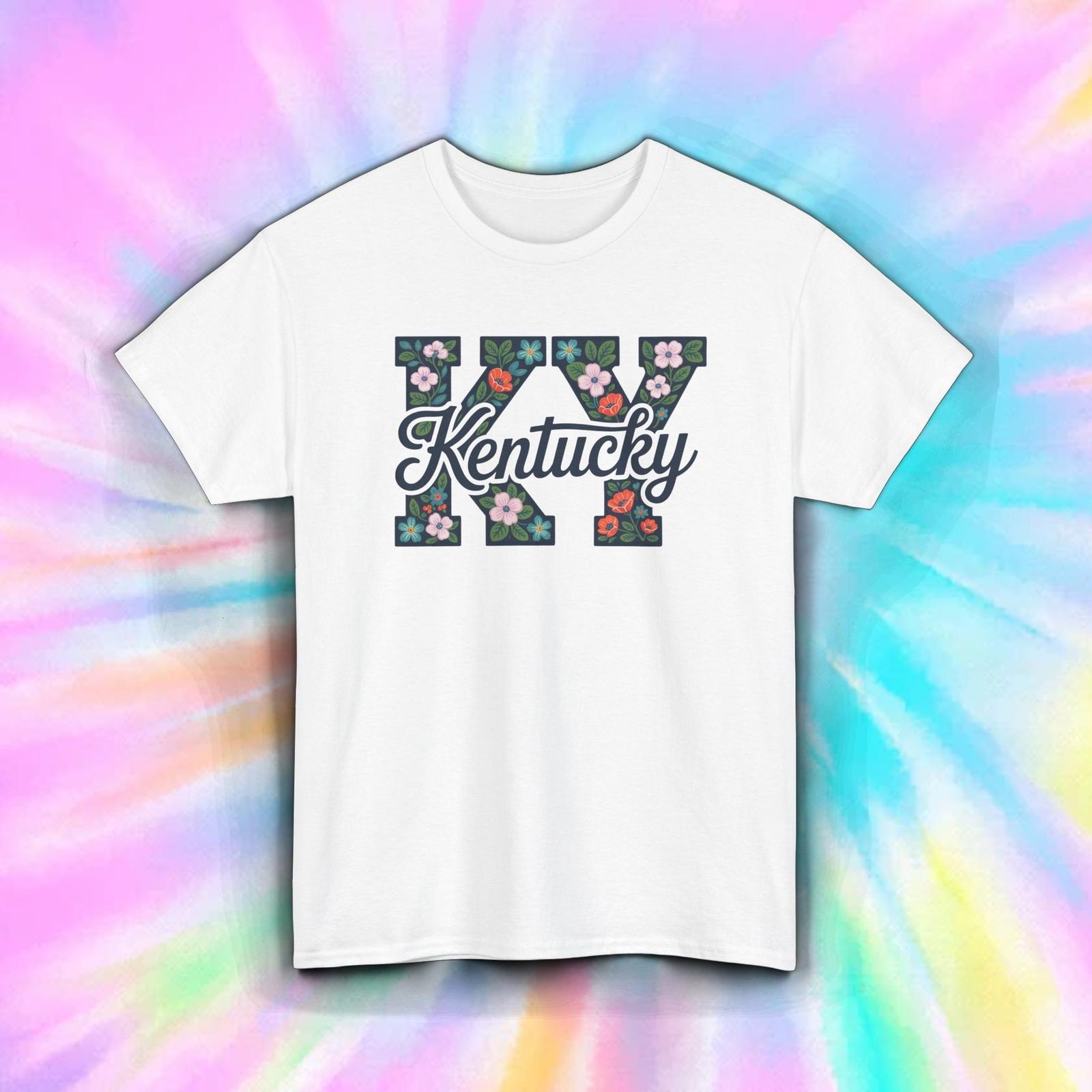 Kentucky State Pride Floral Graphic Tee Southern Roots Shirt S-5XL M