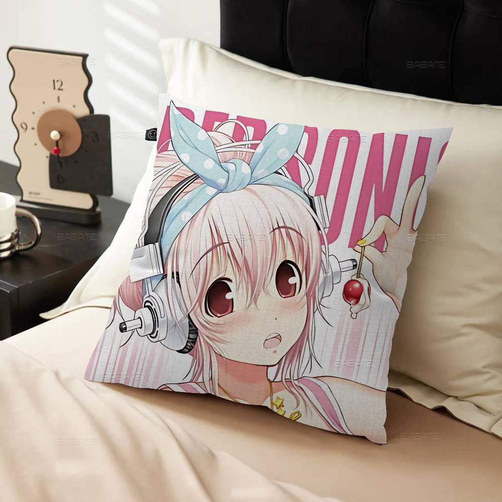Super Sonico Manga Anime 45*45cm Cushion Cover Pillow Cover Decor Pillowcase Home Pillowcase for Couch Pillow