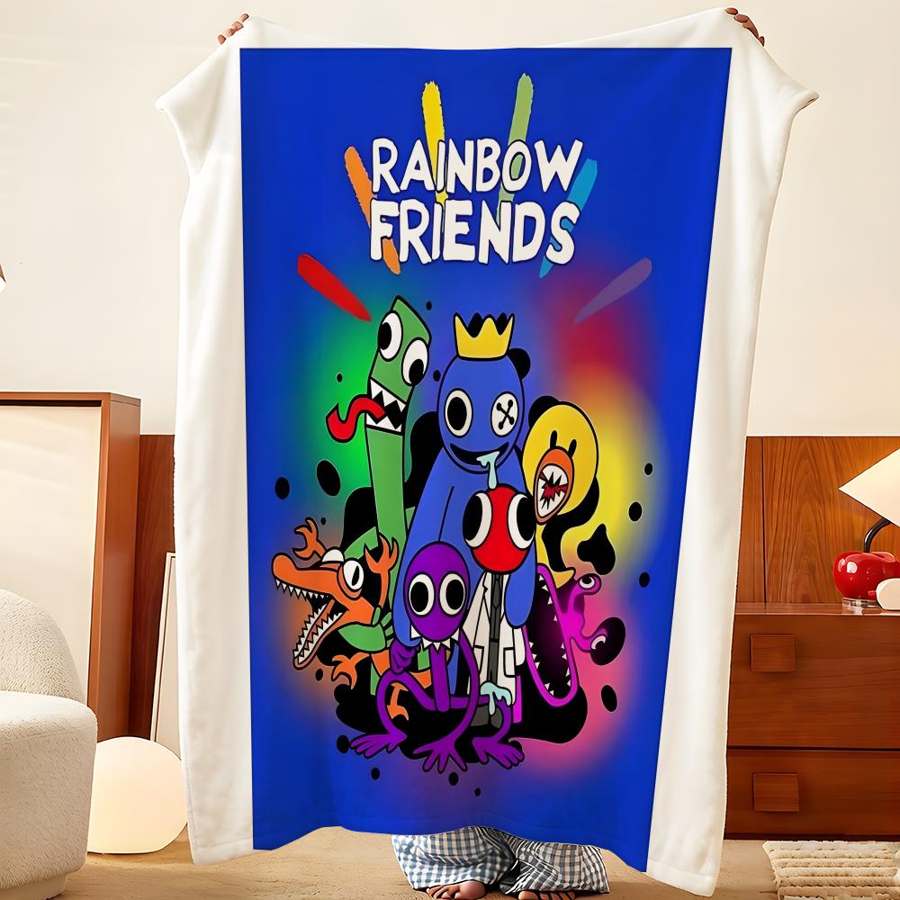 Game R-Rainbow F-Friends Throw Flannel Throw Blanket, Lightweight Cozy, Durable Washable cute Cool