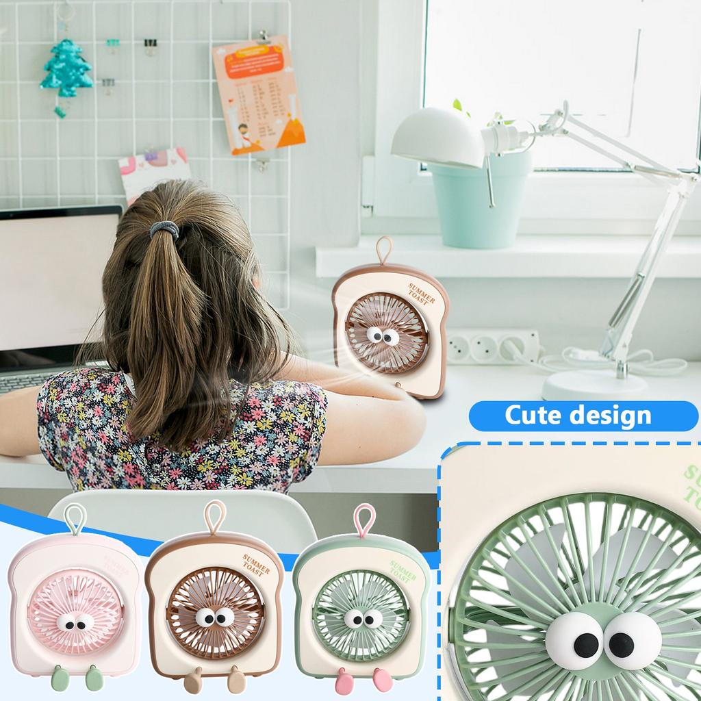Cartoon USB Desktop Fan – Quiet Portable Table Fan For Kids, Students
