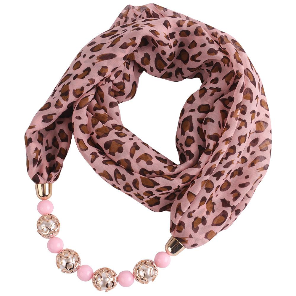 

Розкішні намистини, круглий шарф-кільце, аксесуари для жіночих шарфів, намисто, етнічний шарф One Size рожевий