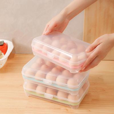 Cutie Depozitare Ouă cu 15 Compartimente Articole de Bucătărie Casă Recipient Ouă Frigider Cutie Păstrare Proaspătă Tavă Organizator Plastic Multistrat
