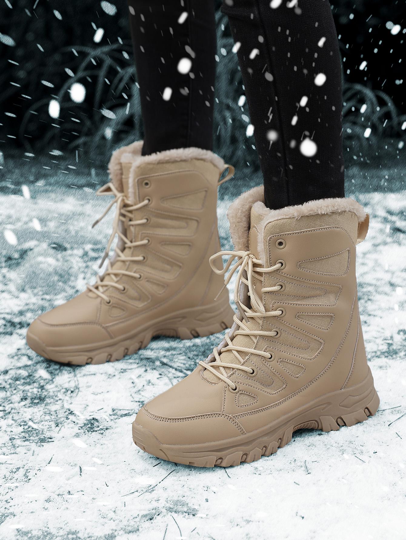 Женские теплые зимние ботинки обувь нейлоновые зимние ботинки зимние ботильоны нескользящие короткие ботинки 42 жёлтый 2829₽