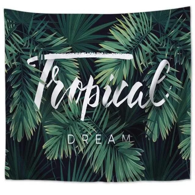 Tropical Monstera Leaf Tapestry  Vibrant Green Art for Living Room Decor Enhance Your Space with Fresh and Natural Vibes