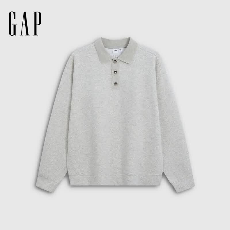 GAP Unisex Polo Collar Brushed Sweatshirt