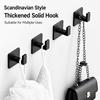 1pc Wall Mounted Adhesive Wall Hooks Aluminum Robe Hook Bathroom Hook  for Bath Kitchen Bedroom