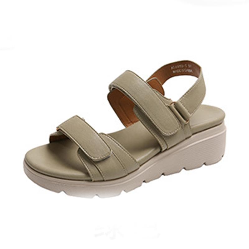 Fashion Retro Thick Bottom Roman Sandals Female Summer New Large Size Versatile Wedges Middle Heel Sandal Casual Solid Open Toe Sandales