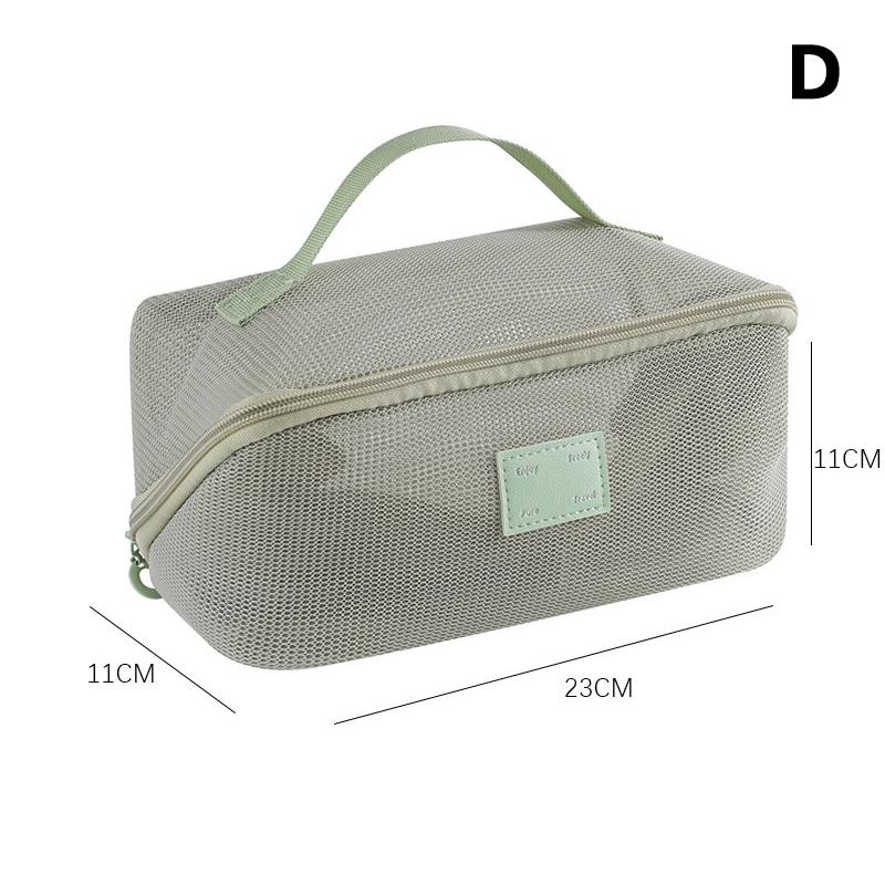 Mesh Makeup Bag - 1pcs Transparent Cosmetic Organizer with Handle, Travel Toiletry Storage Pouch