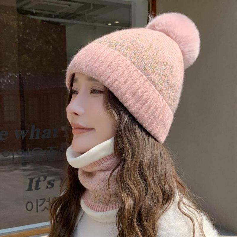 Hat female autumn and winter trendy all-ride cycling cold-proof wool hat winter electric vehicle warm windproof knitted hat