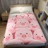 Cute Pink Cartoon Pig Printed Blanket Suitable for Sofas Beds Offices Travel Camping Chairs Warm Plush Blanket