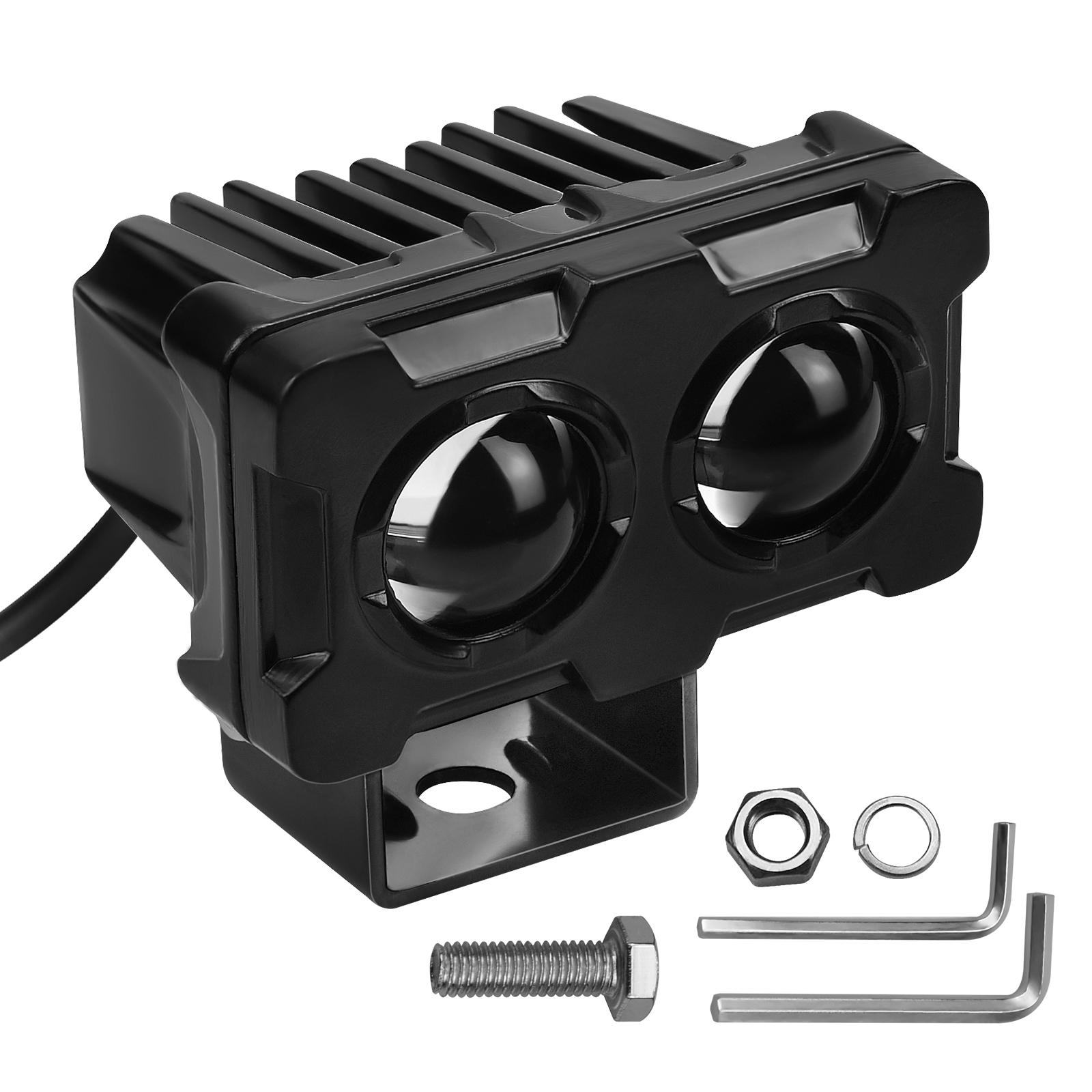 

Светодиодный противотуманный фара для мотоцикла, вспомогательный фонарь, белый+янтарный 6.9*4.7*6.5cm чёрный