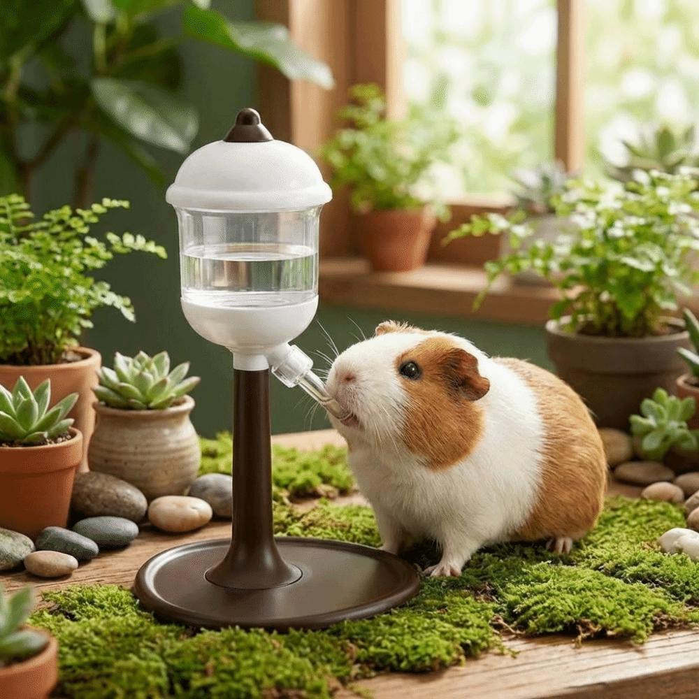 With LED Light Automatic Drinking Fountain Stable Base Small Pet Water Feeder  for Rabbit/Squirrel