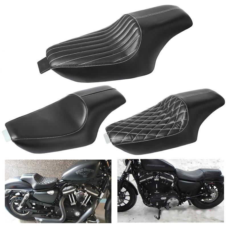 Motorcycle Leather Two Up Driver Front Rear Passenger Seat For Harley Sportster XL Iron 883 1200 48 Forty-eight 2004-2016