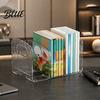 Multifunctional Desk Storage Box Clear Magazine Holder 3/4-Compartment Organizer Vertical Bookend File Decorative Bookshelf Decor for Home