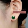 Chic Korean Fashion Green Chalcedony & Red Agate Crystal Stud Earrings - Perfect Birthday Gift for Women