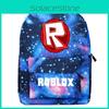 Roblox Pattern School Backpack With Starry Background And Large Capacity For Students