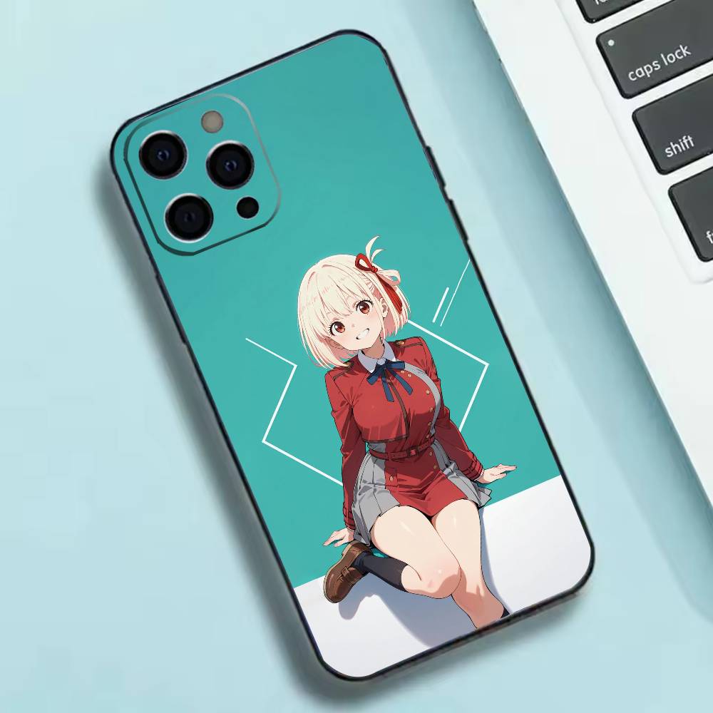 Lycoris Recoil Chisato Phone Case For iPhone 17, 16,15,14,13,12,11 X XR Plus,Others Soft Black Cover