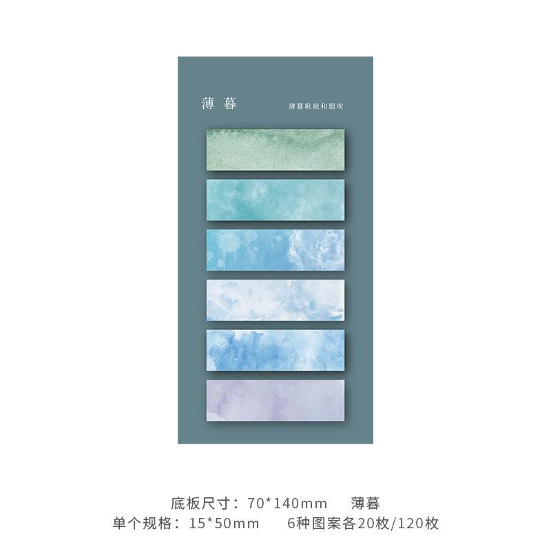 

120 листов индексных наклеек, градиентные стикеры для заметок, маркеры для пагинации студенческой рабочей тетради, наклейки-этикетки, наклейки для пагинации заметок. 8pcs бонди синий