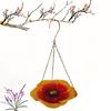 Large Capacity Bird Feeders Flower Shaped Tray Birdwatching Hook and Chain