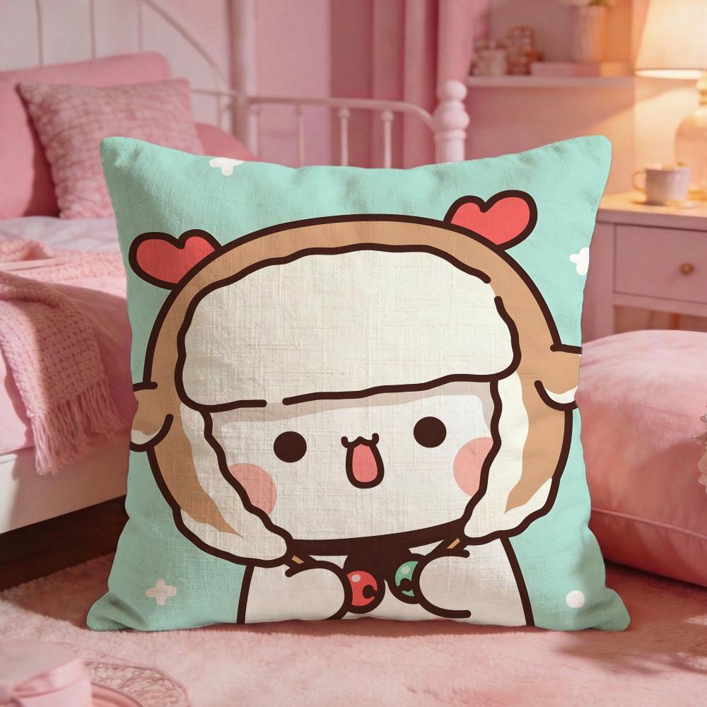 BUBU DUDU Cute Bear Cushion Cover Premium Comfort Reversible Pillow Cove Two In One Design For Any Room  Car Interior