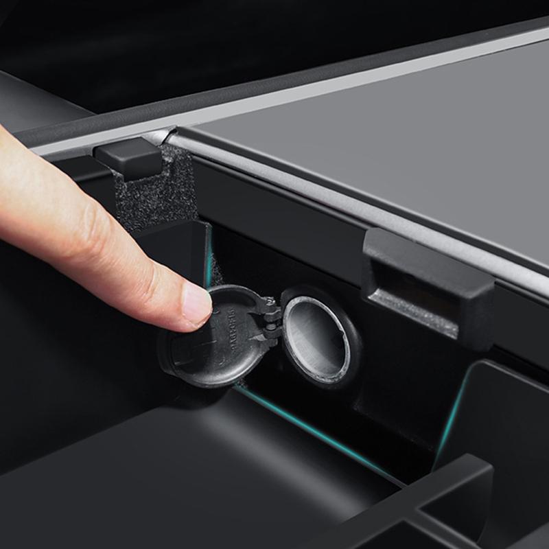 

For Tesla Model 3/Y Car Center Control Organizer ABS Storage Box Trash Can Bin Garbage Container Front