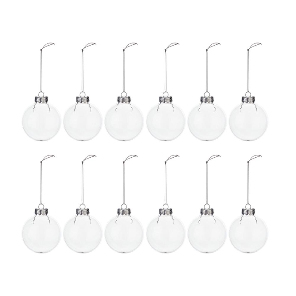 For Christmas Tree Wedding Party Fillable Transparent Acrylic Ball Ornaments DIY Decoration in 6 8 10 cm Diameter Set