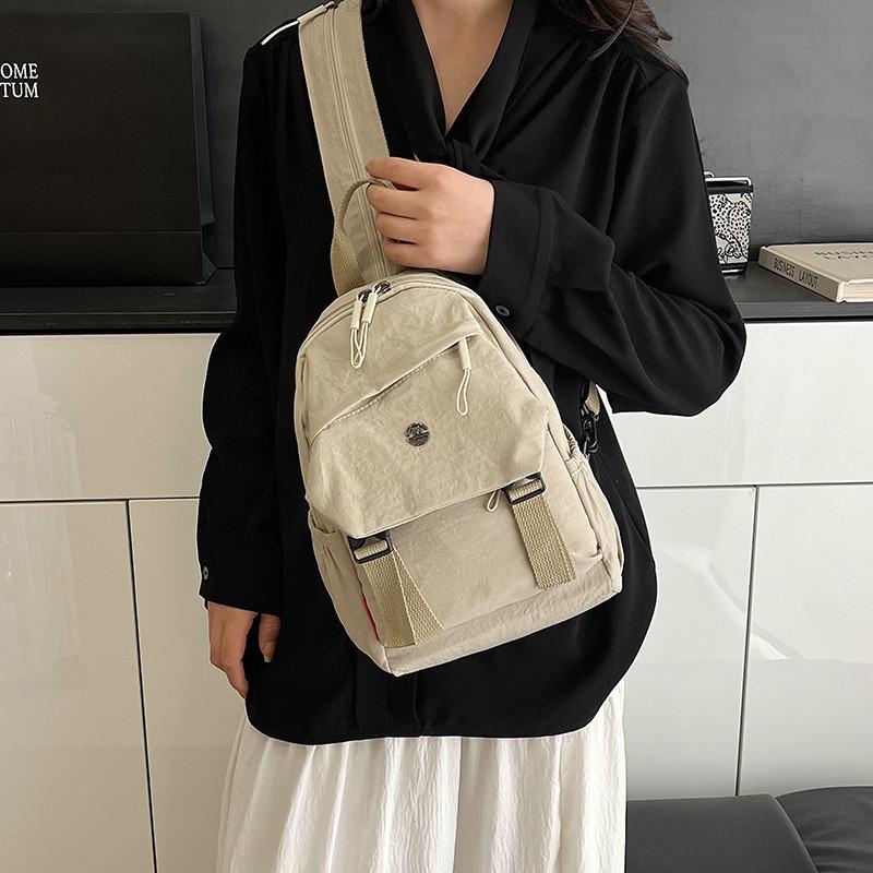 Minimalist Nylon Girls Backpack With Breathable Design For School And Travel Use