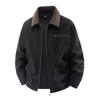 Men's Plus Size Washed Lapel Workwear Jacket - Spring/Autumn