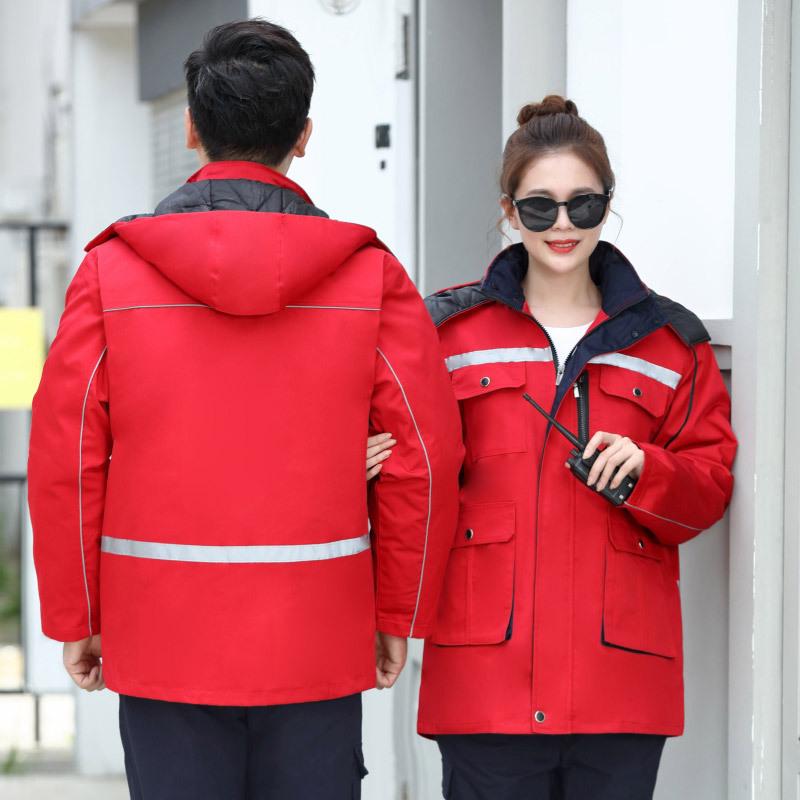 Men's Winter Cotton Work Jacket - Warm, Thickened, Cold Protection for Auto Repair and Workshop Jobs