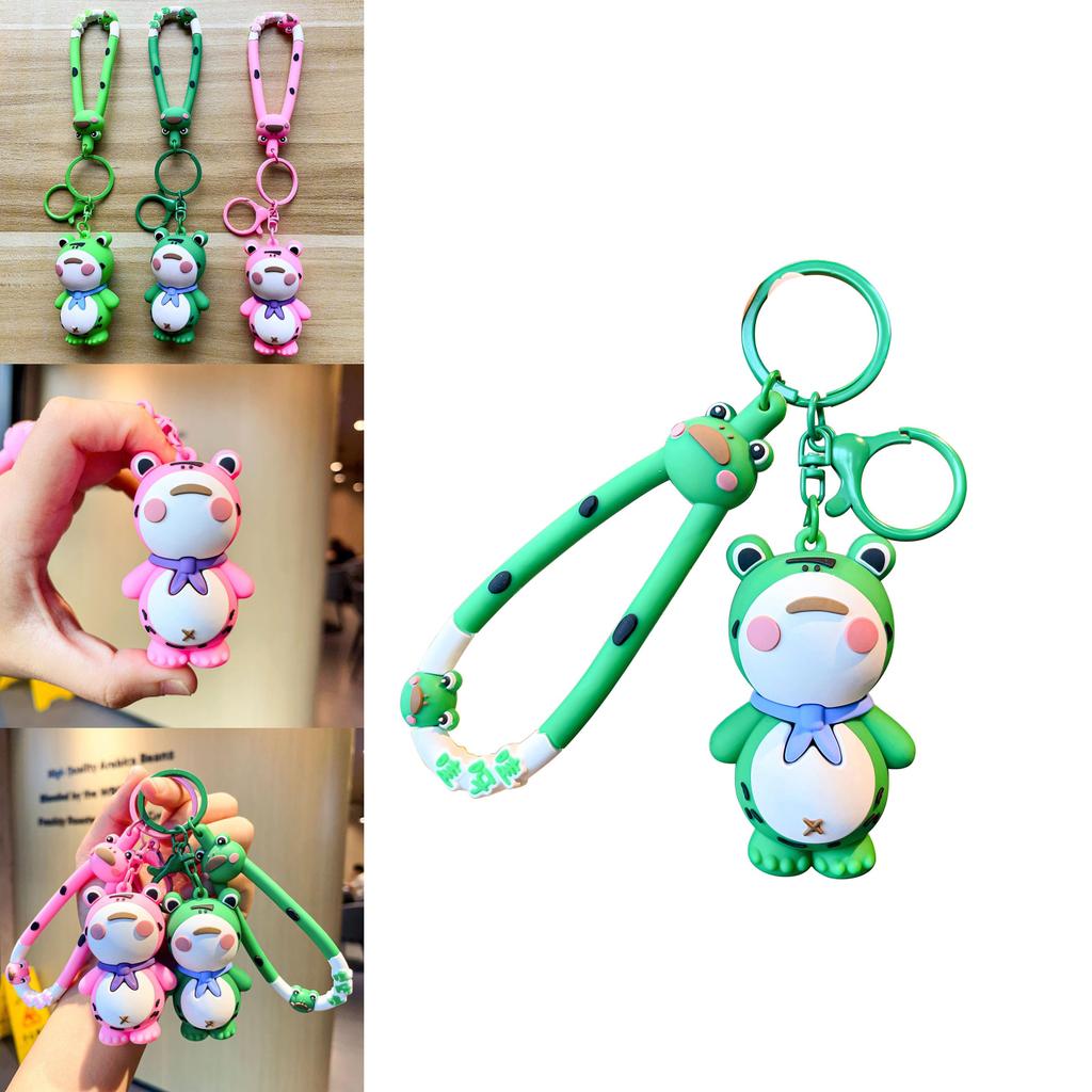 Adorable Cartoon Frog Keychain Silicone Key Accessory For Bags And Cars