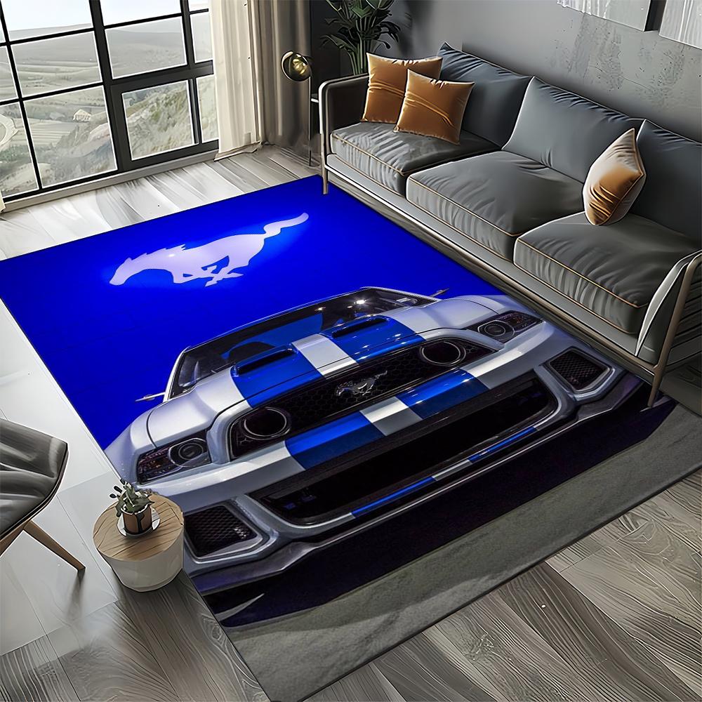 

3D F-Ford Mustang Гоночний Автомобіль Мотоцикл Килим Килимок для Вітальні Спальні Дому Декорація Дивана, Дитячий Килимок Протиковзкий Килимок для Підлоги 80*120cm