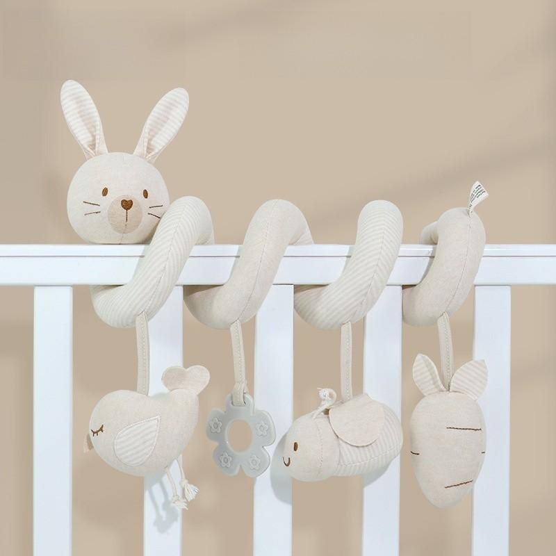 Baby Organic Cotton Bed Crib Mobile With Visual And Auditory Stimulation For Infant Development