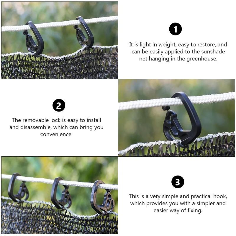 10/20/50pcs Shade Clips Hooks Shade Cloth Clamps Wire Mesh Fixing Black Fence Netting Clips Hanging Practical High Quality