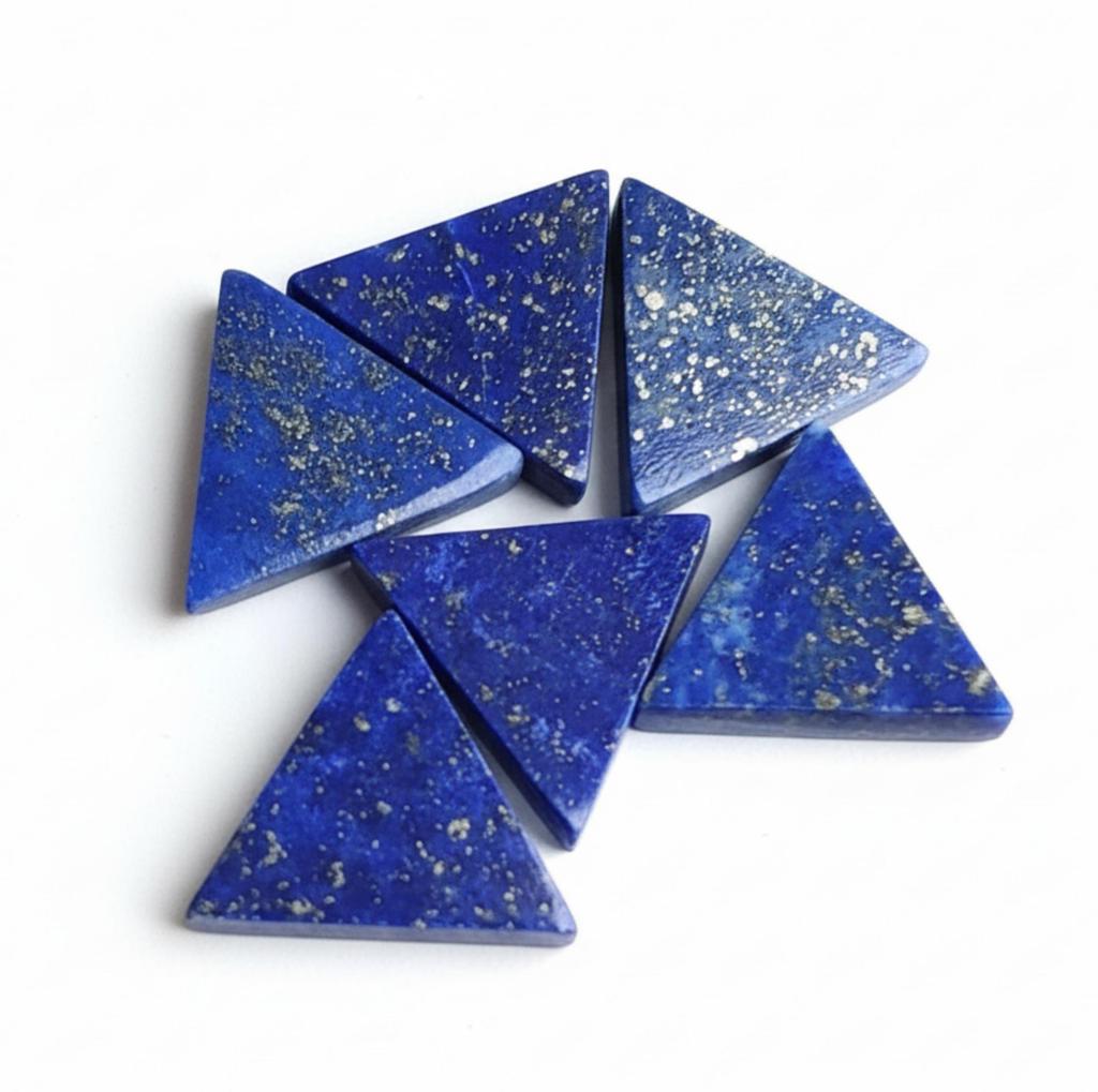 Deep Blue Lapis Lazuli Gemstone - A Grade Triangle Cabochons