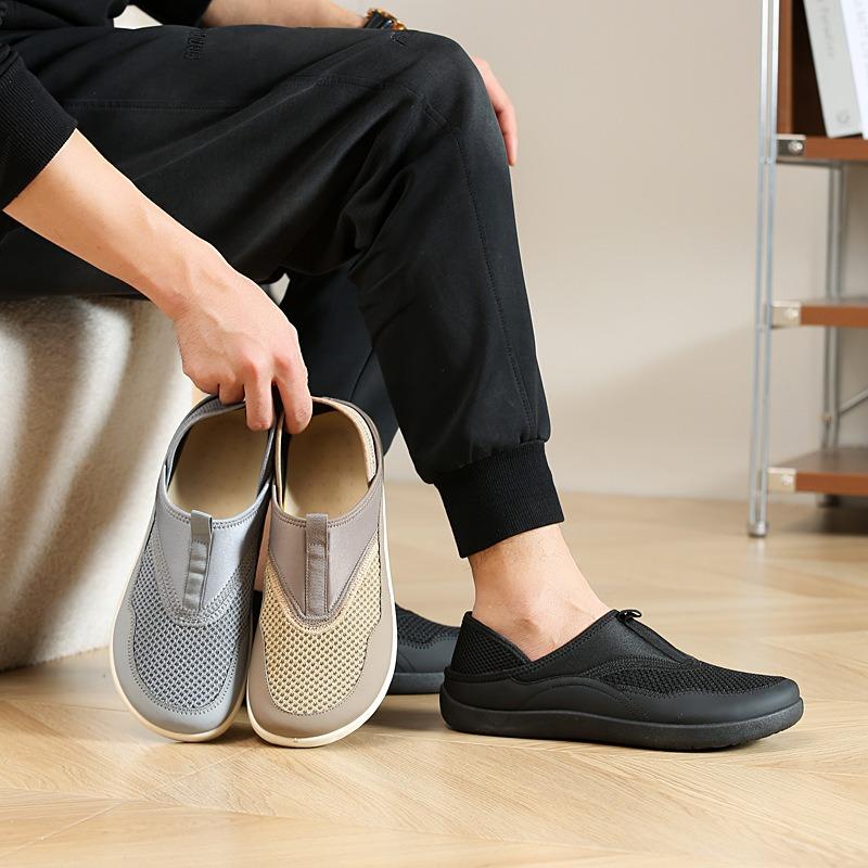 New Men's Shoes - One-piece Perforated Mesh Upper Soft-soled Casual Shoes, Lazy Shoes