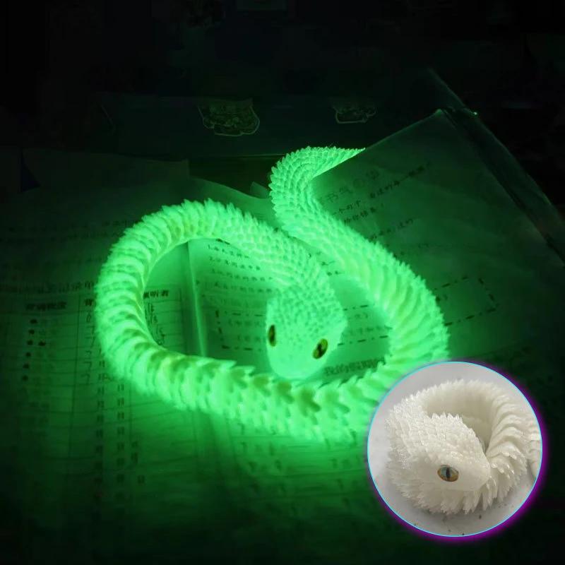 Simulation Snake Figurine 3D Printed Snake Movable Joint Creative Home Office Desktop Ornament