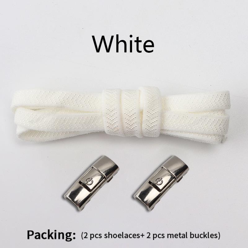 New Press Lock Shoelaces Without ties 8MM Width Flat Elastic Laces Sneakers Kids Adult No Tie Shoe laces for Shoes Accessories