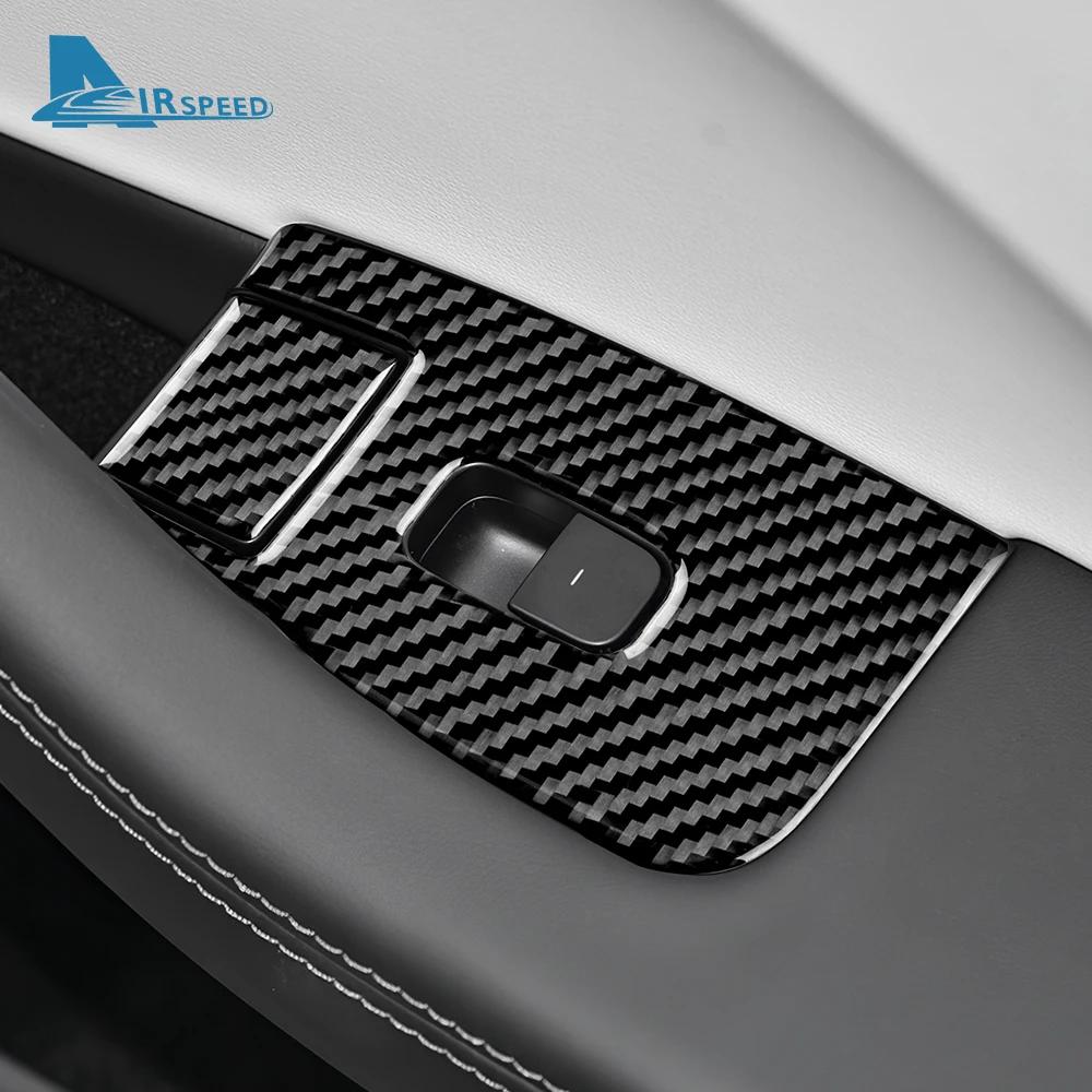 4pcs Real Soft Carbon Fiber Window Lifter Switch Sticker For Tesla Model 3 Highland 2025 2025 Trim Accessories