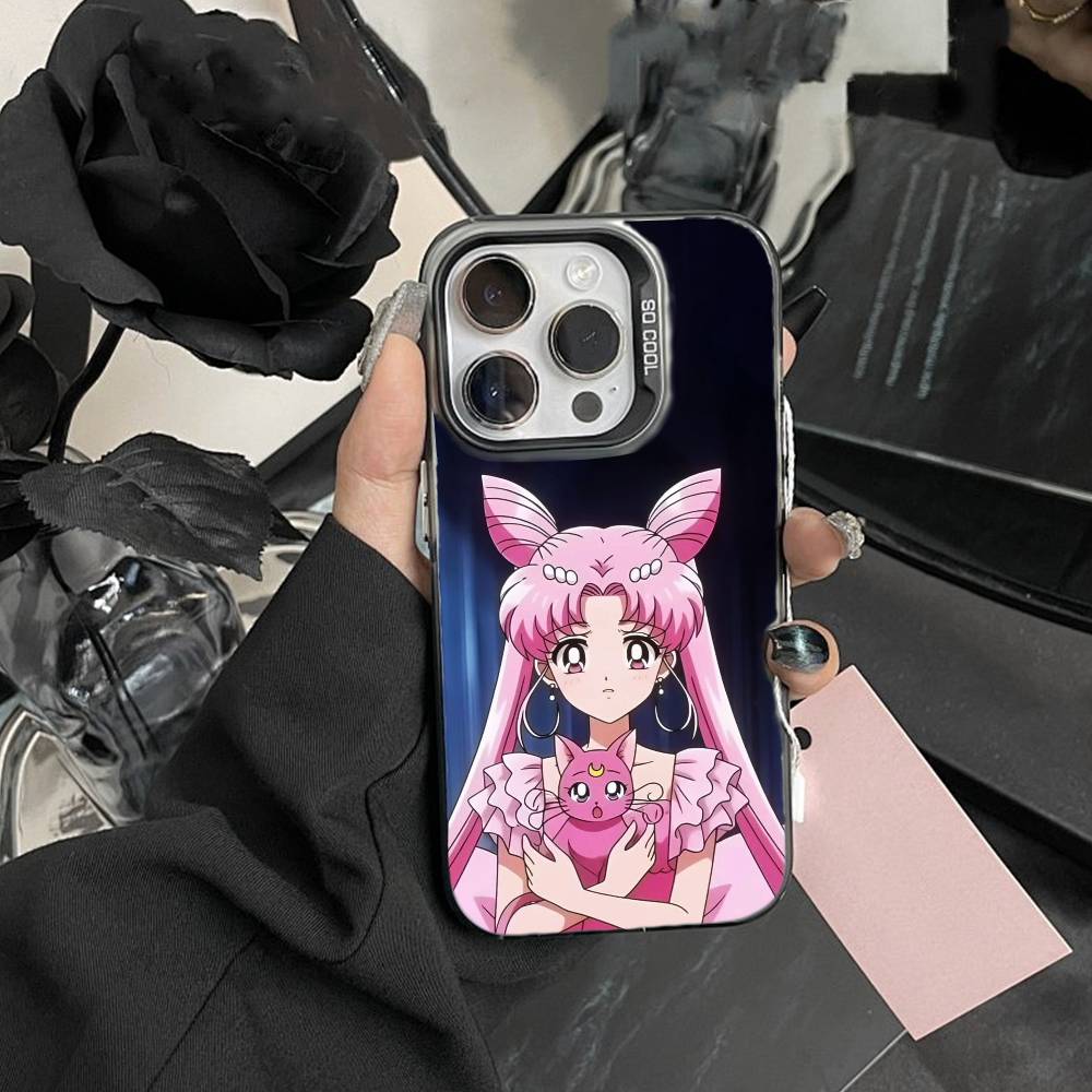 Cartoon P-Sailor Moons Phone Case For iPhone 17,16,15,14,13,12,Pro MAX Black Matte Shockproof Cover