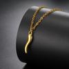 Cazador Red Color Enamel Italian Horn Necklace Gold Color Stainless Steel Necklaces Protection Jewelry Mother's Day Gifts