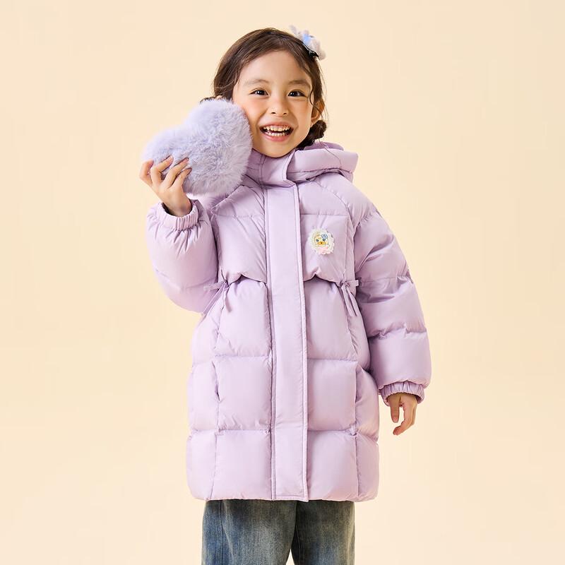B.Duck Girls' Mid-Length Down Jacket