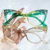 Chic Retro Cat-Eye Glasses for Women Men Full Frame Fashion Glasses Decorative Daily Wear