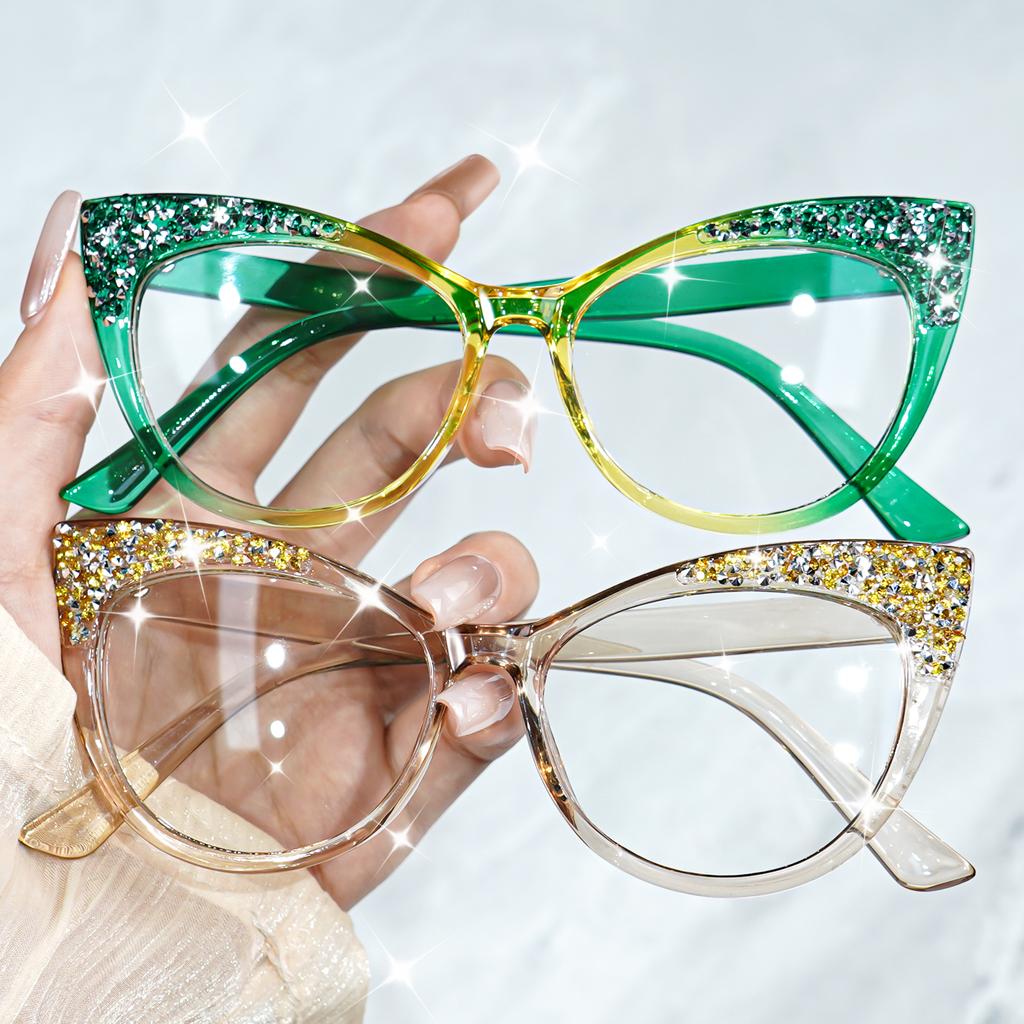 Chic Retro Cat-Eye Glasses for Women Men Full Frame Fashion Glasses Decorative Daily Wear